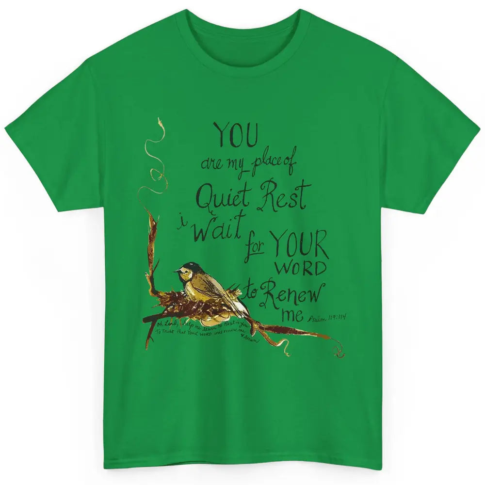 Christian Birds You're Place Of Rest Bible Verse Religious Classic Unisex T-Shirt