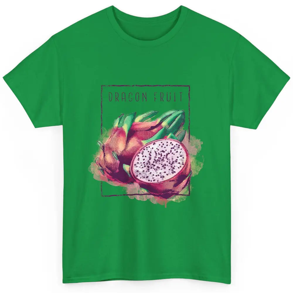 Watercolor Dragonfruit Tropical Paradise Summer Vegan Fruit Classic Unisex T-Shirt