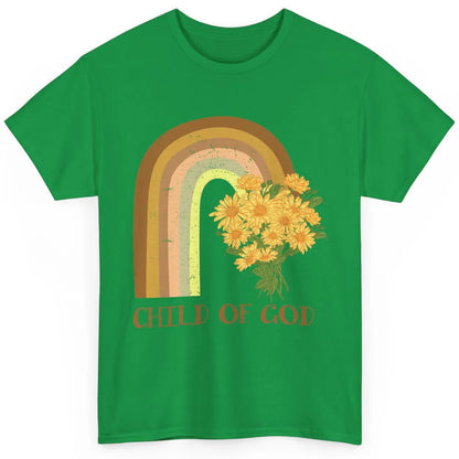 Vintage Sunflower Rainbow Child Of God Christian Religious Classic Unisex T-Shirt