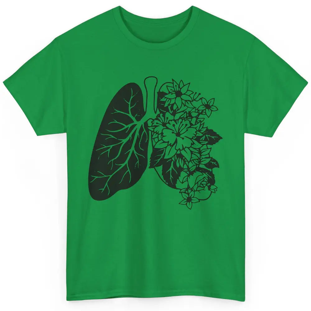 Anatomical Lungs Floral Breathe Respiratory Therapy RT Classic Unisex T-Shirt