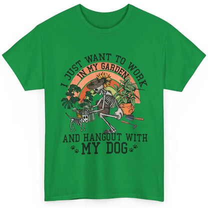 Retro Skeleton Gardening In The Garden Hang Out With My Dog Classic Unisex T-Shirt