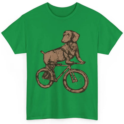 Dachshund On A Bike Funny Dachshund Bicycle Lovers Gift Classic Unisex T-Shirt