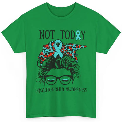 Dysautonomia Awareness Ribbon Not Today Messy Bun Leopard Classic Unisex T-Shirt