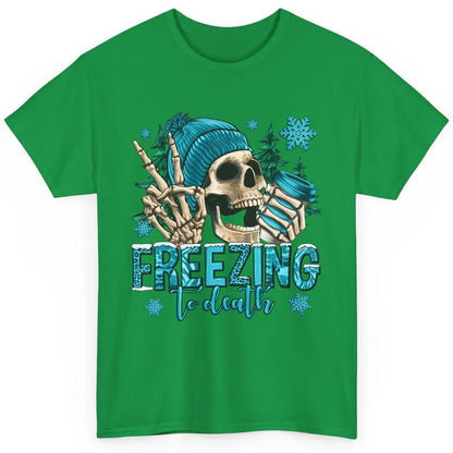 Funny Leopard Skull Freezing To Death Funny Christmas Winter Classic Unisex T-Shirt