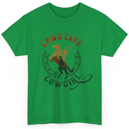 Western Country Cowgirl Riding Horses Cool Rodeo Howdy Retro Classic Unisex T-Shirt