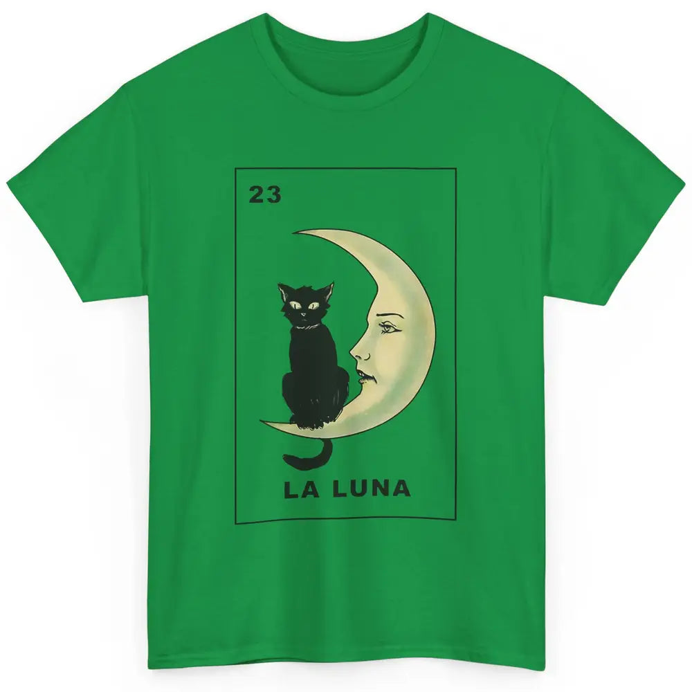 Funny Cat The Moon La Luna Tarot Card Halloween Cat Lovers Classic Unisex T-Shirt