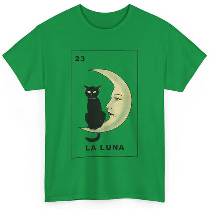 Funny Cat The Moon La Luna Tarot Card Halloween Cat Lovers Classic Unisex T-Shirt