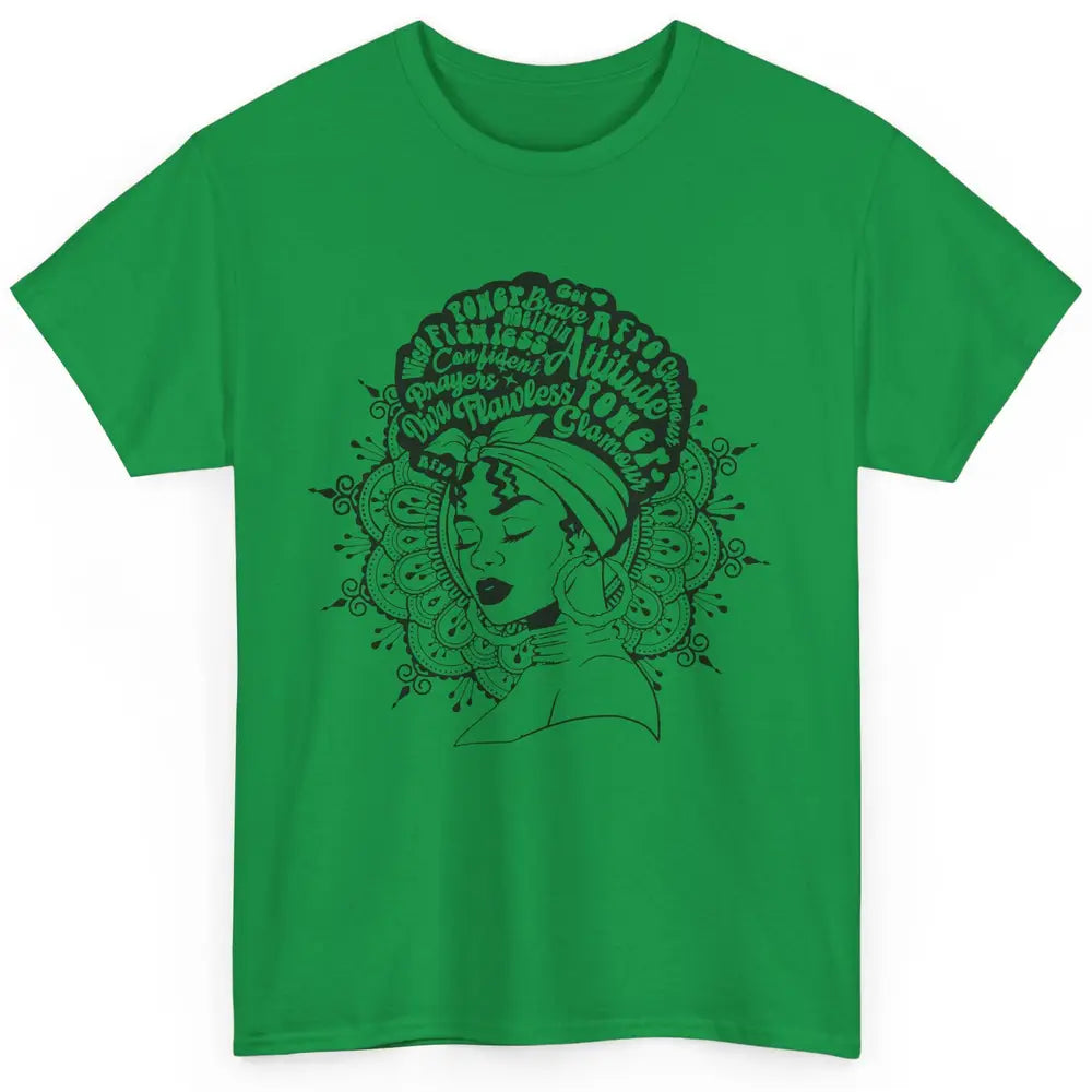 Afro Melanin Woman Turban Hair Quotes African American Woman Classic Unisex T-Shirt