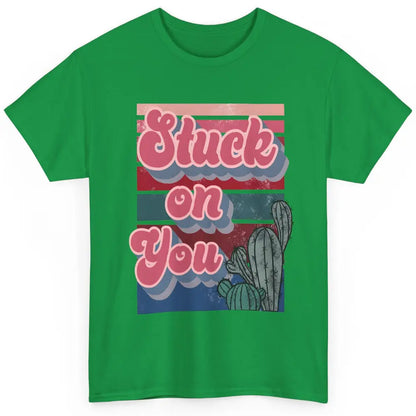 Stuck On You Cactus Plant Vintage Cowboy Valentine Day Retro Classic Unisex T-Shirt