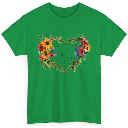 Floral Christian Trust In Lord With All Heart Bible Verse Classic Unisex T-Shirt