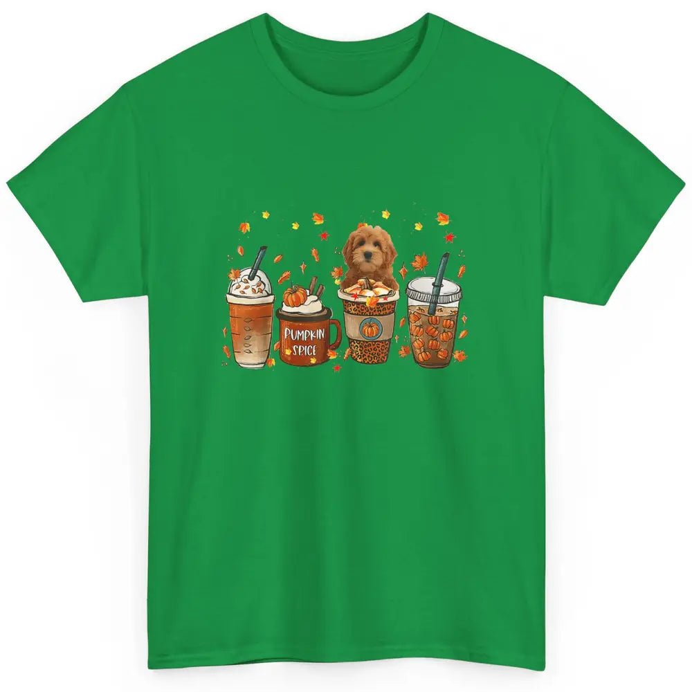 Golden Doodle Dog Fall Coffee Pumpkin Spice Dog Thanksgiving Classic Unisex T-Shirt