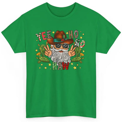 Leopard Santa Cowboy Yee Ho Haw Christmas Western Country Classic Unisex T-Shirt