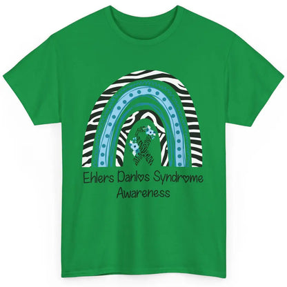 Ehlers Danlos Syndrome Awareness EDS Zibra Ribbon Rainbow Classic Unisex T-Shirt