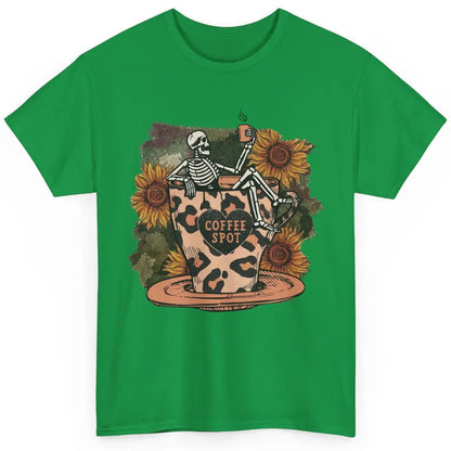 Sunflower Skeleton Dead Inside But Caffeinated Coffee Lovers Classic Unisex T-Shirt