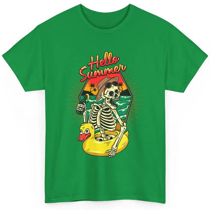 Summer Vibes Skeleton Funny Skeleton On Beach Sunset Classic Unisex T-Shirt