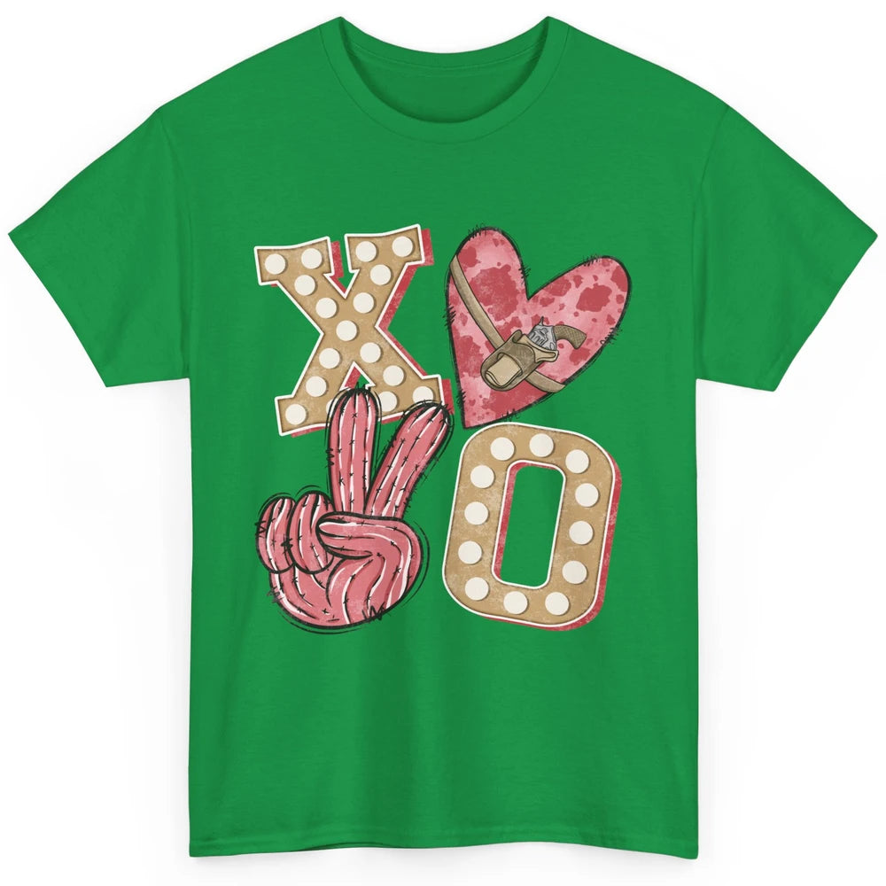 XOXO Hugs And Kisses Leopard Heart Cowboy Love Rodeo Western Country Classic Unisex T-Shirt