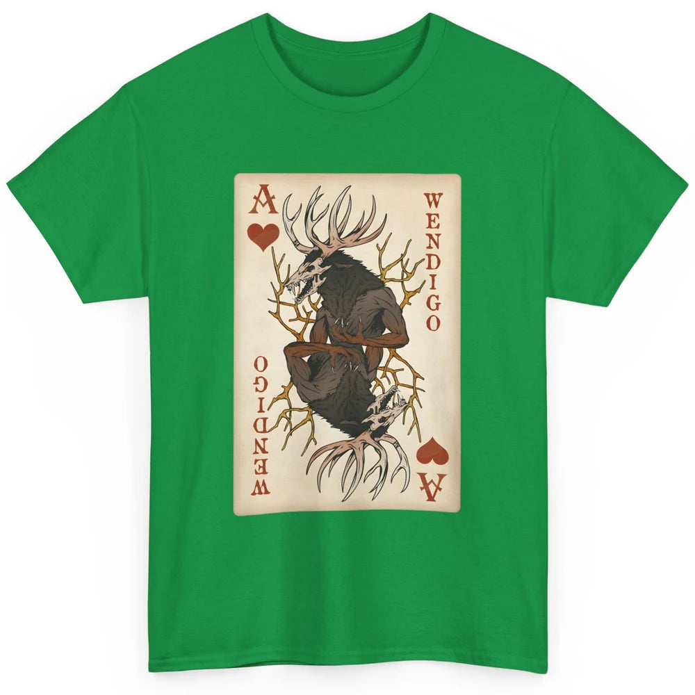 Scary Wendigo Original Cryptid Playing Card Tarot Reader Vintage Halloween Goth Classic Unisex T-Shirt