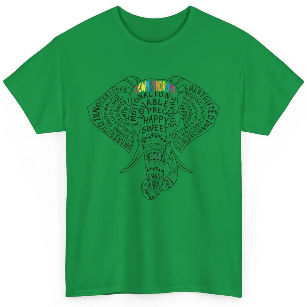 Elephant Down Syndrome Awareness Support Emotional Lovable Classic Unisex T-Shirt