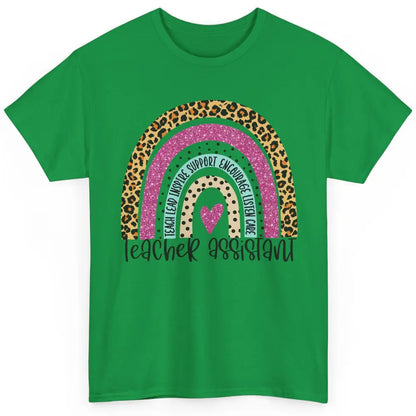 Teacher Assistant Leopard Rainbow Teacher Appreciation Gift Classic Unisex T-Shirt