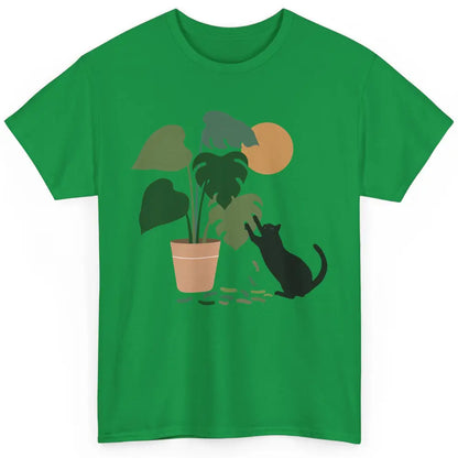 Black Cat And Plant The Making Of Monstera Garden Cat Lovers Classic Unisex T-Shirt