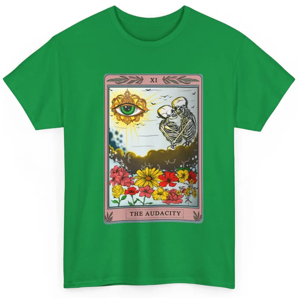 Retro Skeleton Riding Cloud The Audacity Tarot Card Rainbow Classic Unisex T-Shirt