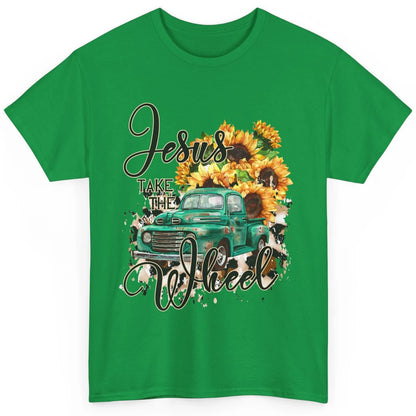 Sunflower Truck Jesus Take The Wheel Christian Gift Leopard Classic Unisex T-Shirt