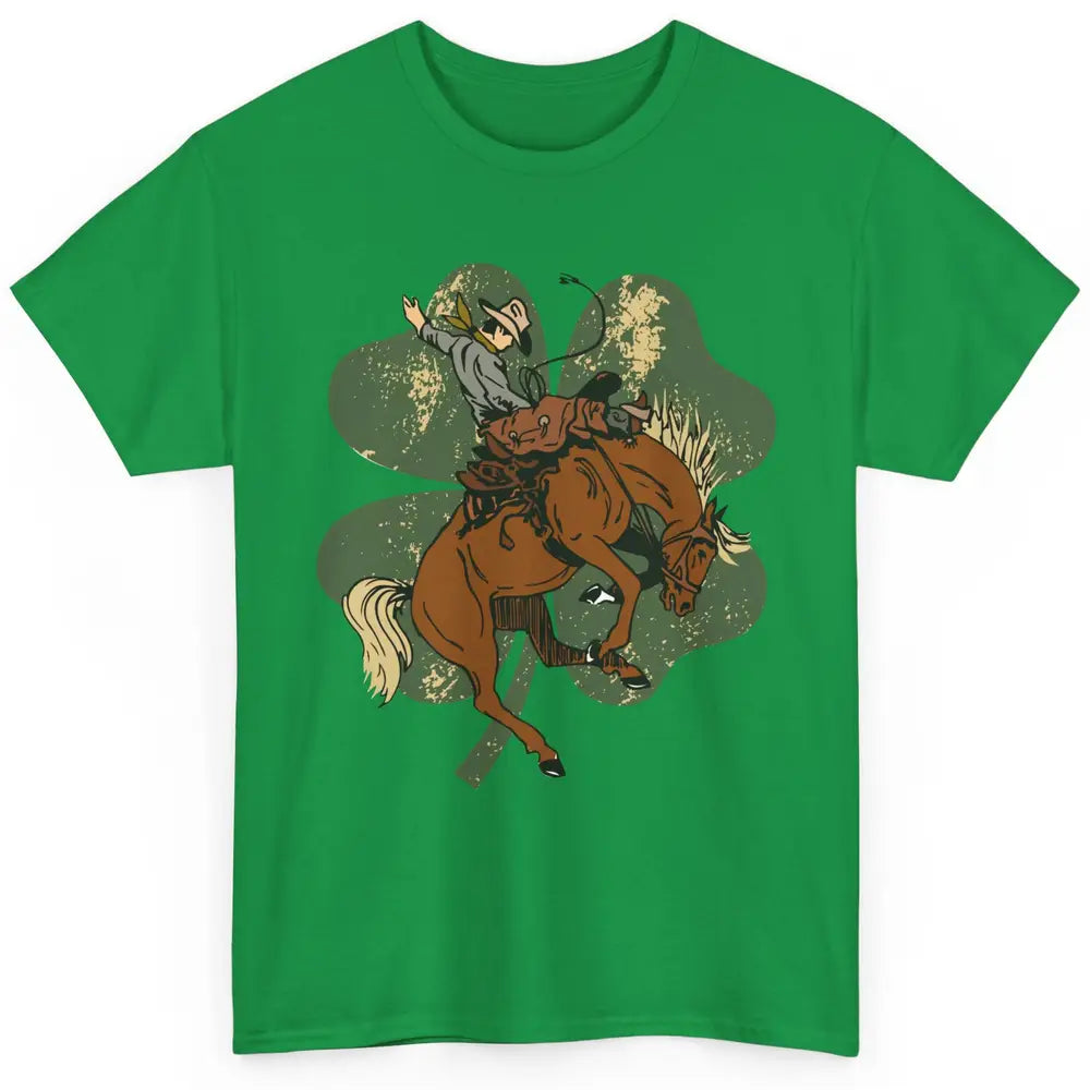 Cowboy Bronc Horsing Shamrocks St. Patricks Day Western Classic Unisex T-Shirt