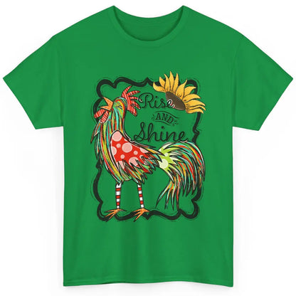 Sunflower Chicken Rooster Rise And Shine Western Motivation Classic Unisex T-Shirt