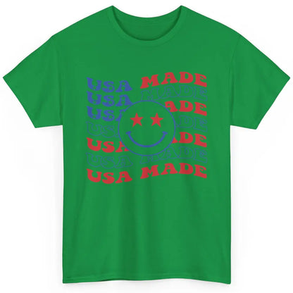 US Flag America Made Smiley Face July 4th American Patriots Classic Unisex T-Shirt