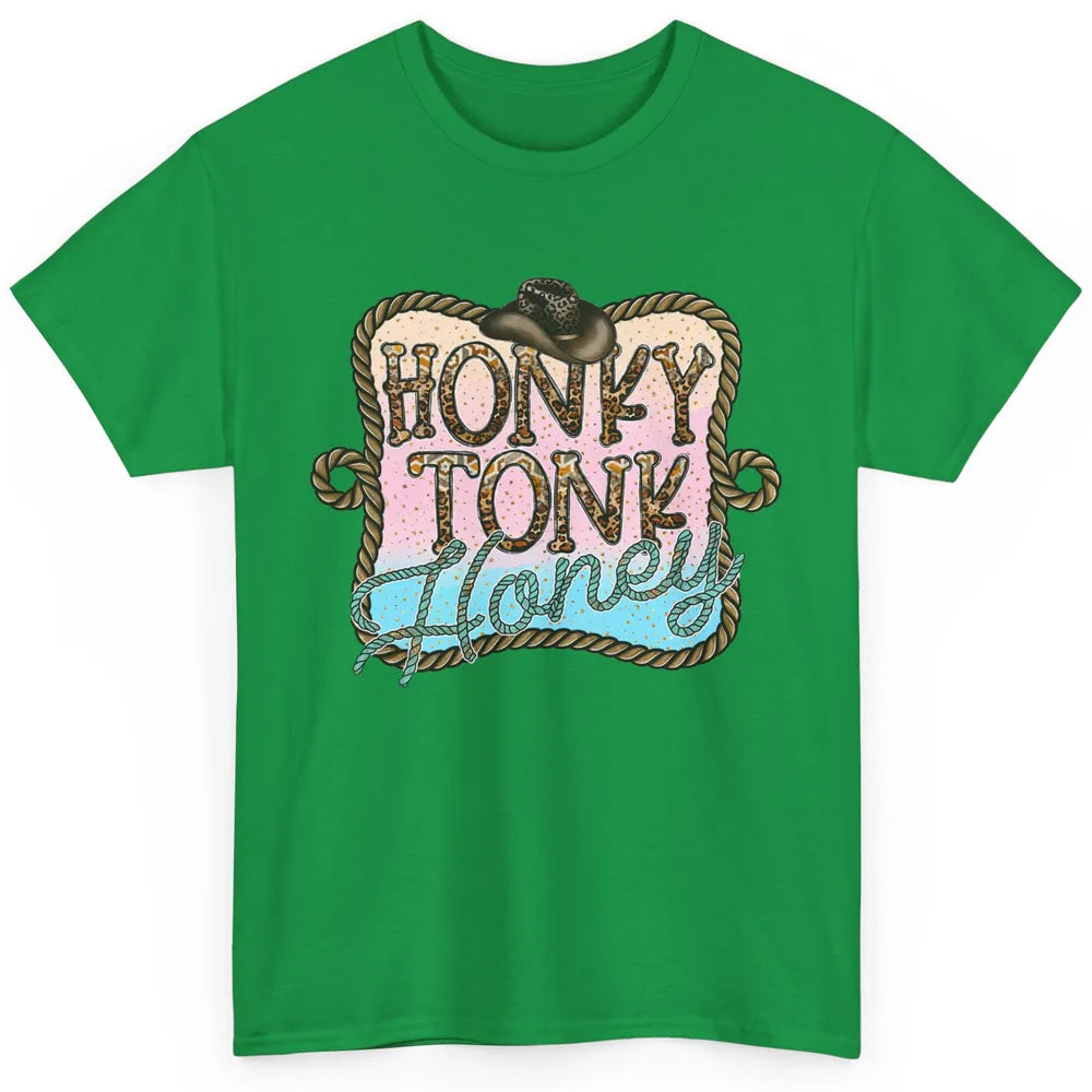 Cowboy Hat Rope Honky Tonk Honey Leopard Western Country Classic Unisex T-Shirt