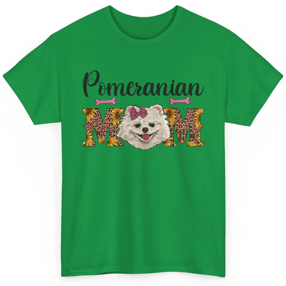 Sunflower Leopard Pomeranian Mom Western Pomeranian Dog Lady Classic Unisex T-Shirt