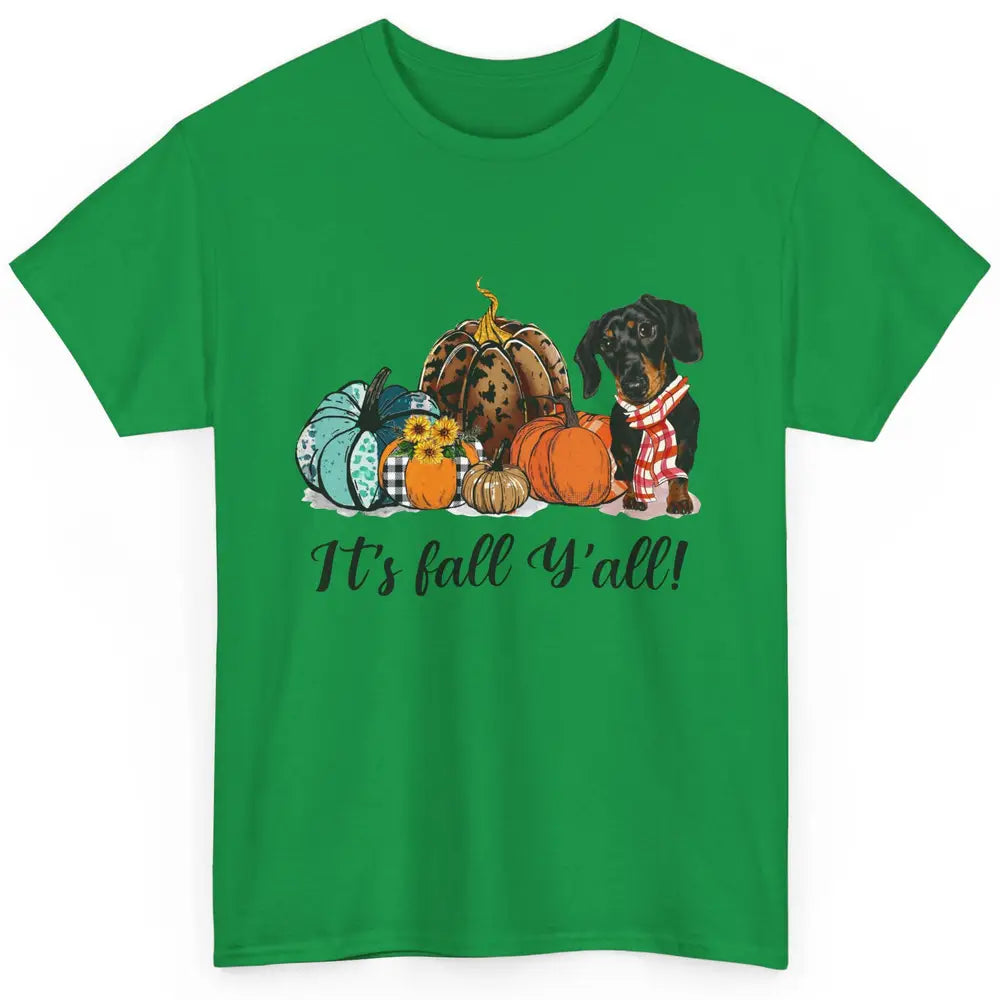 Weenie Dog Love Fall Yall Pumpkin Autumn Halloween Dachshund Classic Unisex T-Shirt