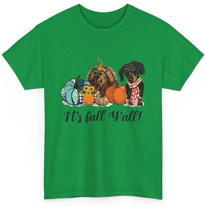 Weenie Dog Love Fall Yall Pumpkin Autumn Halloween Dachshund Classic Unisex T-Shirt