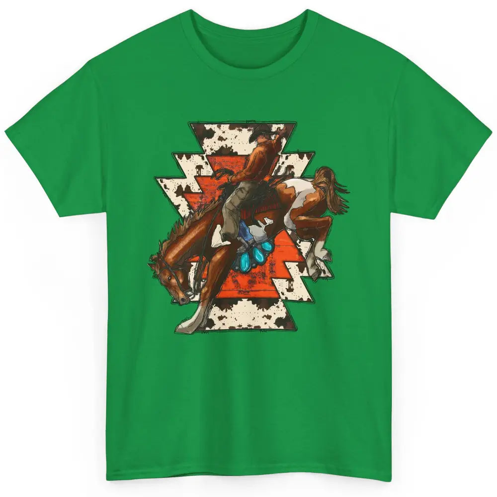 Aztec Cowhide Rodeo Hold Your Horses Cowboy Western Gemstone Classic Unisex T-Shirt