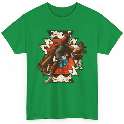 Aztec Cowhide Rodeo Hold Your Horses Cowboy Western Gemstone Classic Unisex T-Shirt