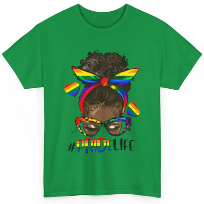 Black Melanin Messy Bun Rainbow Bandana Pride Life LGBTQ Classic Unisex T-Shirt