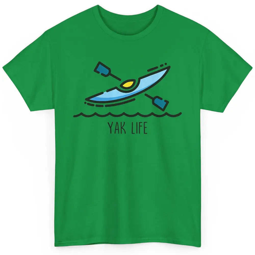 Yak Life Sunset Kayak Kayaking Retro 70s Paddling Outdoor Classic Unisex T-Shirt