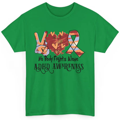 ADHD Awareness Nobody Fights Alone Support ADHD Warrior Classic Unisex T-Shirt