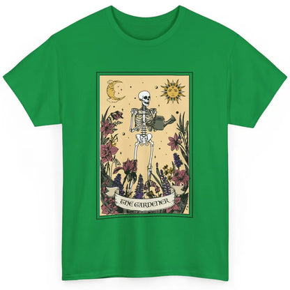 Retro Skeleton The Gardener Tarot Card Plant Lady Halloween Classic Unisex T-Shirt