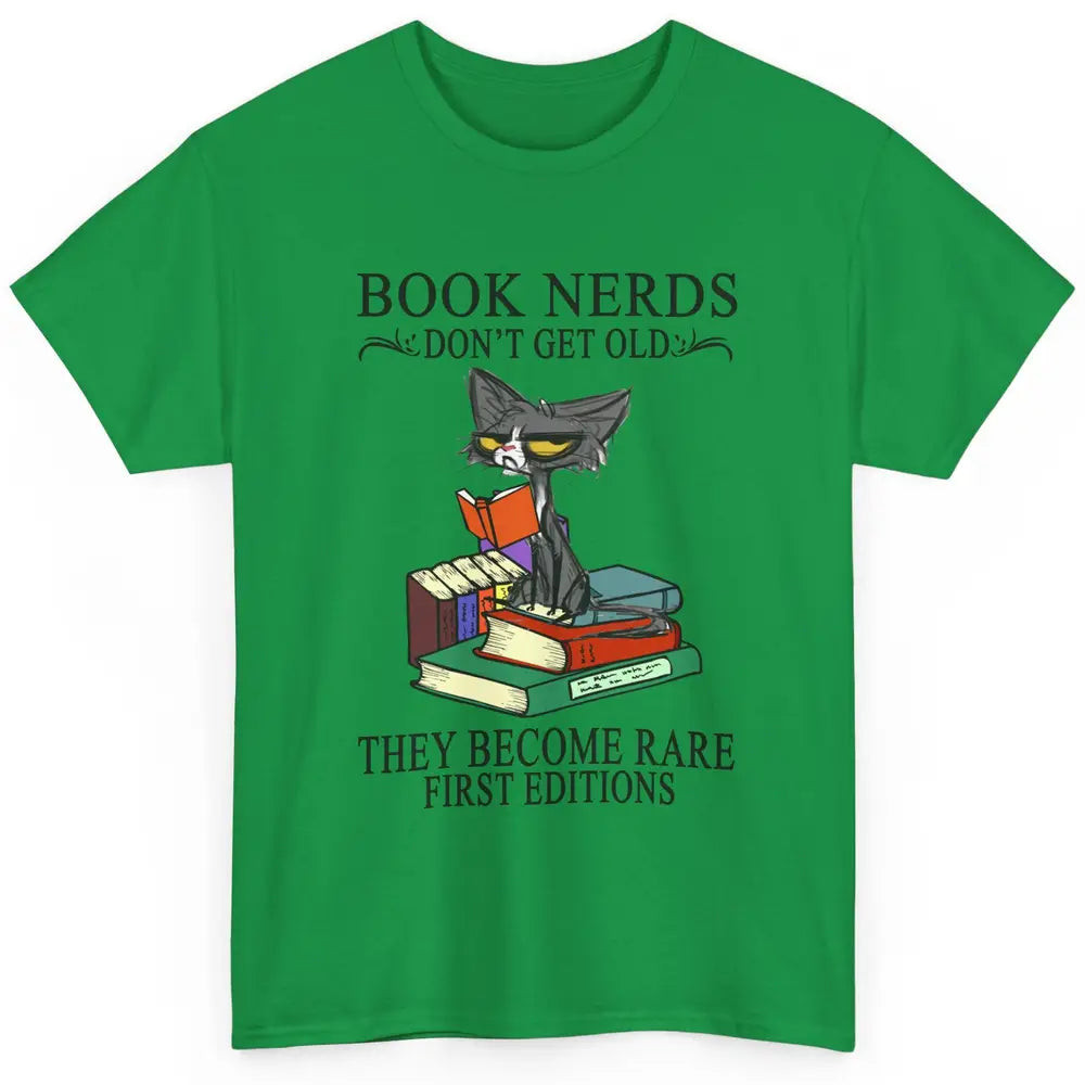 Cat Book Nerds Don't Get Old They Become Rare Reading Lovers Classic Unisex T-Shirt