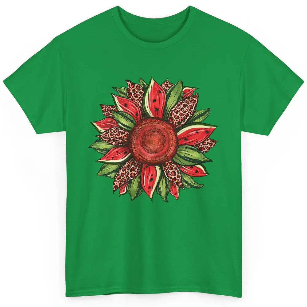 Watermelon Leopard Sunflower Summer Peace Love Watermelon Classic Unisex T-Shirt