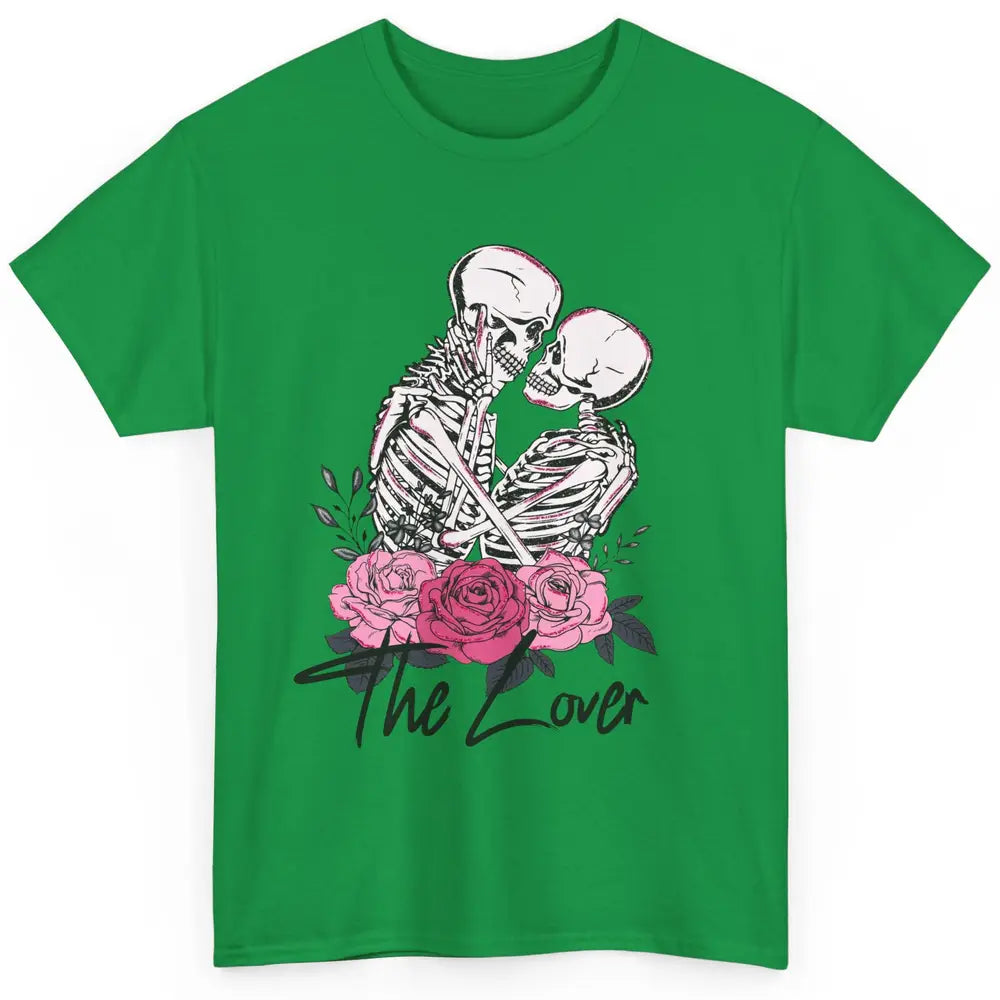 Floral Skeleton Couple The Lovers Tarot Card Valentines Day Classic Unisex T-Shirt