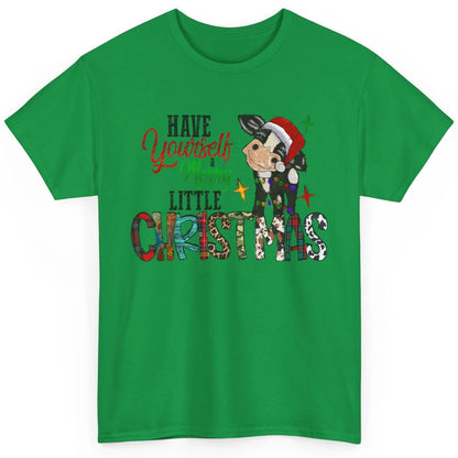 Cow Santa Have Yourself Merry Little Christmas Western Xmas Classic Unisex T-Shirt