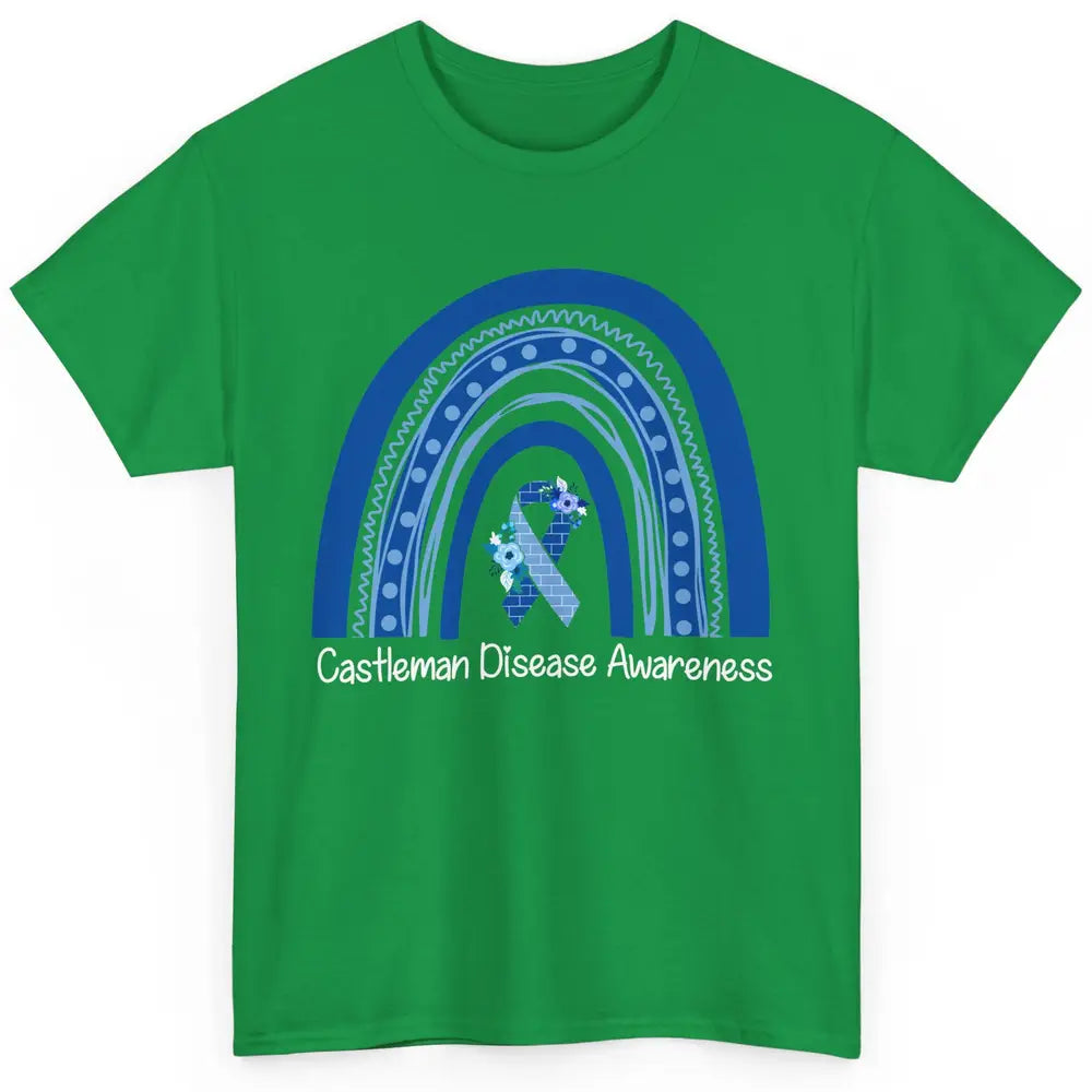 Castleman Disease Awareness Floral Blue Ribbon Rare Disease Classic Unisex T-Shirt