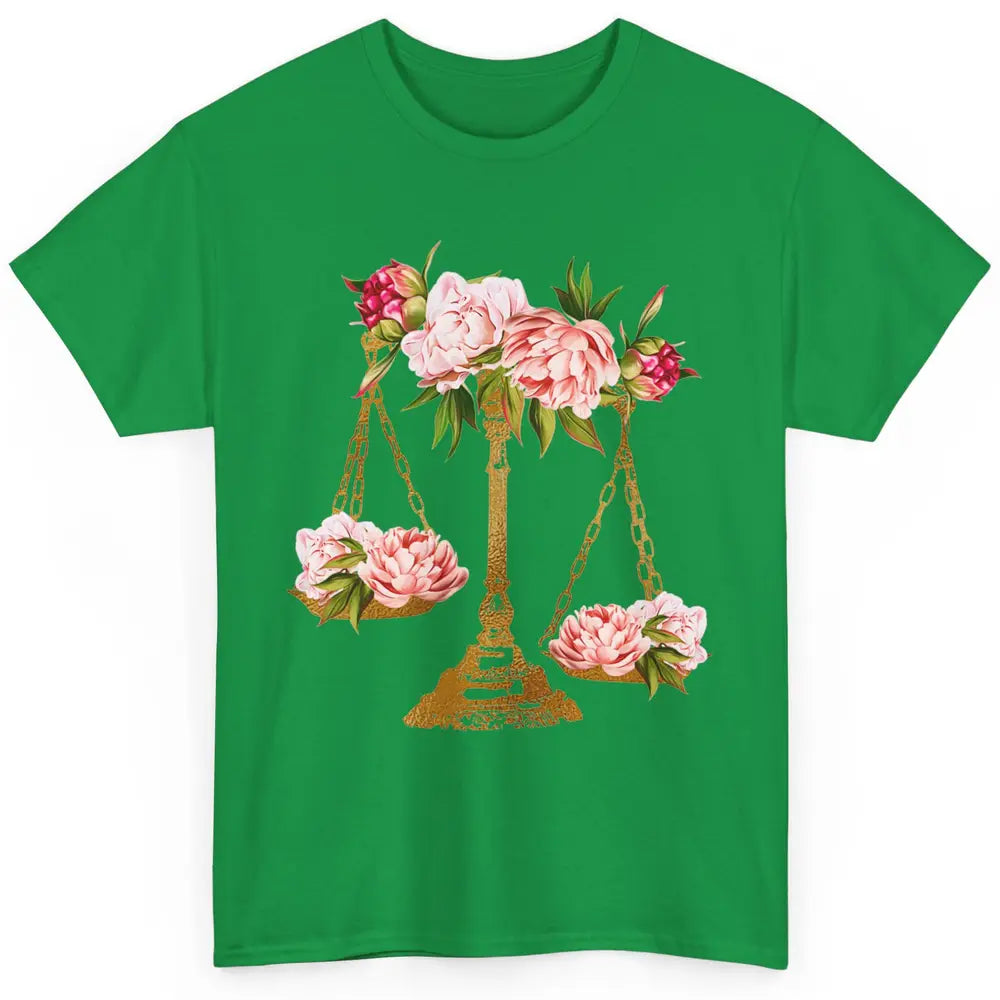 Wildflowers Lawyer Office Scales Decor Justice Law School Classic Unisex T-Shirt