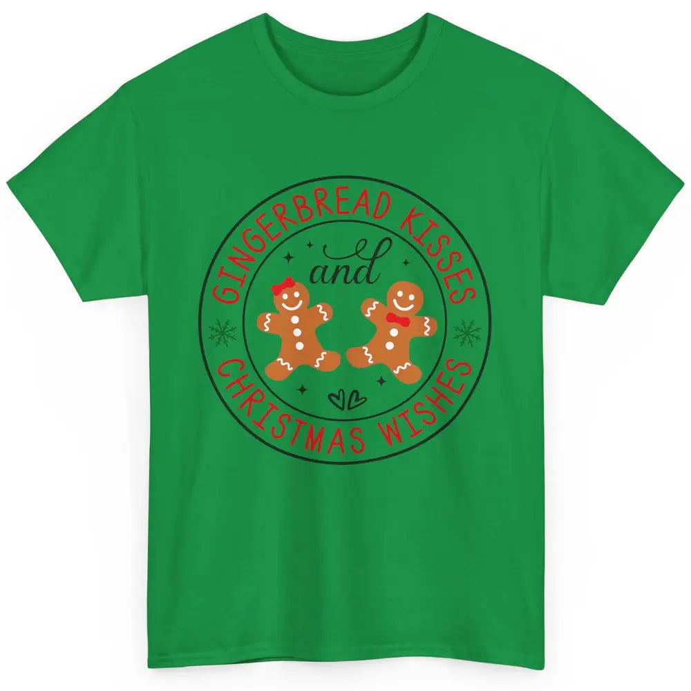 Christmas Gingerbread Kissed And Christmas Wishes Winter Classic Unisex T-Shirt