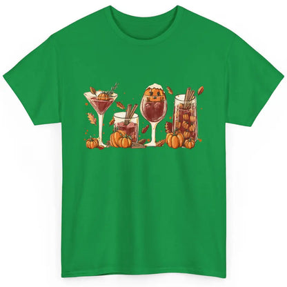 Fall Wine Glasses Orange Pumpkin Spice Autumn Hello Fall Classic Unisex T-Shirt