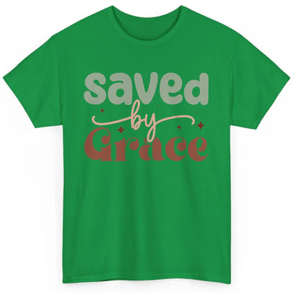 Boho Saved By Grace Jesus Christian Bible Verse Aesthetic Classic Unisex T-Shirt