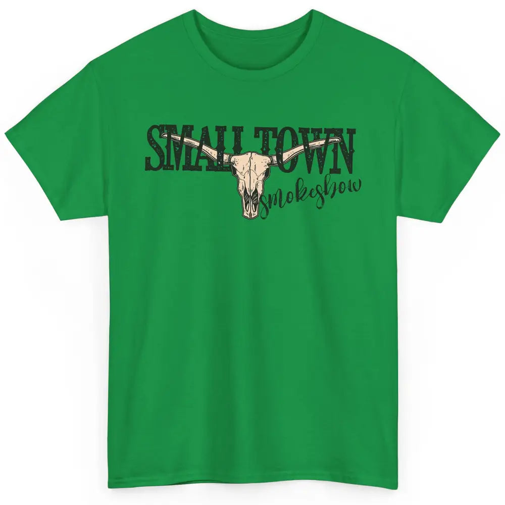 Boho Bull Skull Small Town Smokeshow Western Country Cowgirl Classic Unisex T-Shirt