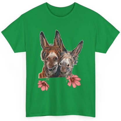 Wildflower Donkey Couple Retro Farm Animal Life Funny Donkey Classic Unisex T-Shirt